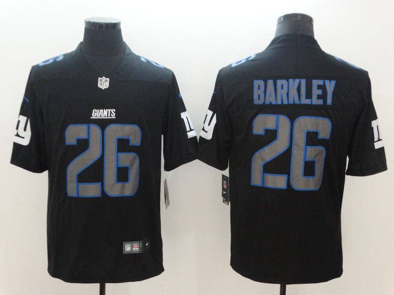 Men New York Giants 26 Barkley Nike Fashion Impact Black Color Rush Limited NFL Jerseys